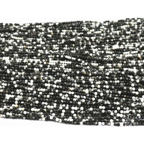 Natural Black White Zebra Calaite Turquoises Stone 2mm 3mm Round Diy Jewelry Loose Beads Spacer Accessories Findings 15inch B407