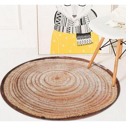 Natural Texture Round Carpet Home Entrance/Hallway Doormat Anti-Slip Computer Chair Round Rug Hanger Floor Mat Bathroom Carpet