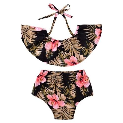 2PCS Novelty Fashion Newborn Toddler Baby Girls Cotton Sleeveless Belt O-Neck Floral Print Shirt Tops Short Pants Outfit Summer