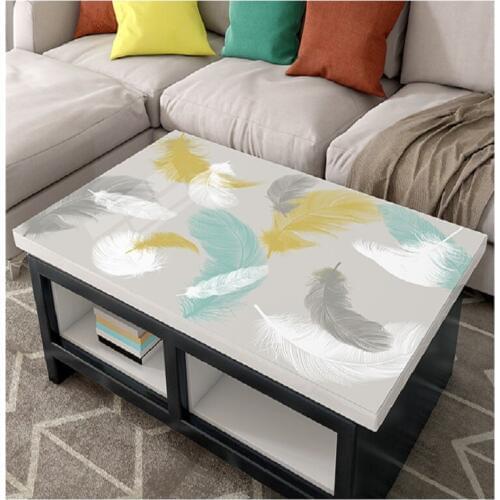 Living room coffee table pad color plastic pvc crystal plate nordic waterproof oil-proof disposable wash ironing table cloth