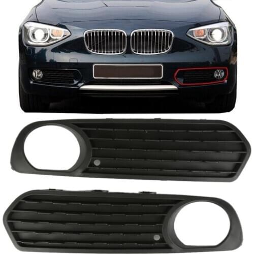 A Pair High Quality of Front Bumper Fog Light Covers Fog Lamp Grilles Black With Hole For 2011-2013 BMW F20 F21 116i 118i 120i