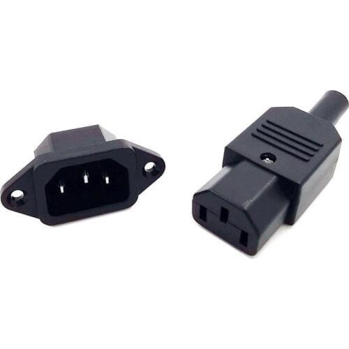 Full set DC Plug Jack 220V DC/AC power jack terminal 3pin AC/DC plug power connector wire connector male to female