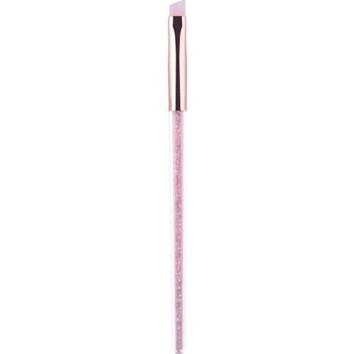 Professional Bevel Eyebrow Brush Pink Angled Brush High Quality Eyebrow Makeup Brush Acrylic Rhinestone Eye Brush