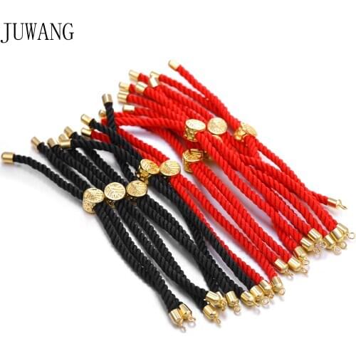 JUWANG Rope Bracelet Chains Adjustable Bracelet Link Connectors Accessories Handmade DIY Metal For Bracelets Making Supplies