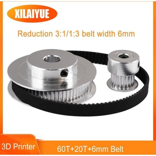 Timing Belt Pulley GT2 60teeth 20teeth Reduction 3:1/1:3 3D printer accessories belt width 6mm Bore 5&8&10mm