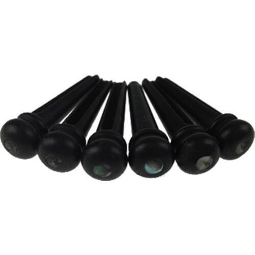 6pcs/lot Acoustic Guitar Ebony Bridge Pin With 4mm Golden Classical Style Dot For Acoustic Guitar FE5