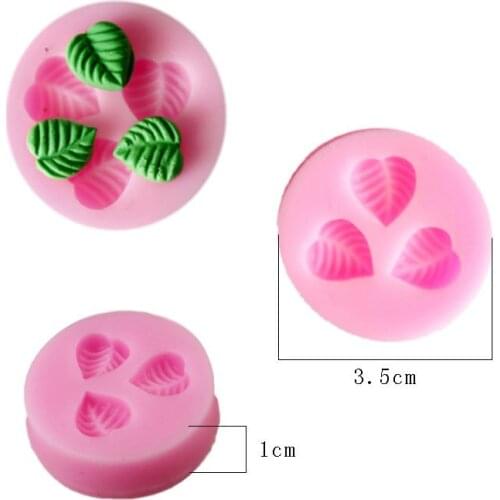 Free shipping Silicone 2015 1pcs Three Leaf leaves Cake Mould Fondant Soap Mould silicone mold cooking tools 50-69