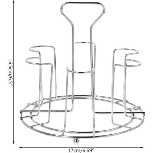 Stylish Mug Tree Iron Holder Coffee Cups Drain Organizer 6 Racks Stand Bottle Dish Drying Kitchen Living Room Accessory