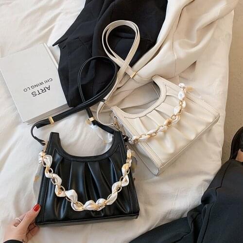 Shoulder Bag Female Crossbody Bag Designer Underarm Handbag Women Bag All-match Chain Cloud Ribbon Fashion 2021 New PU Leather