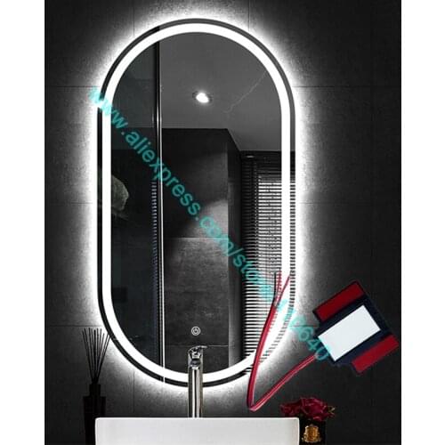 AC 220V 20 Pieces Light Mirror Touch Switch Bathroom Smart Mirror Switch LED Touch Controller On LED Mirror For Hotel Bathroom