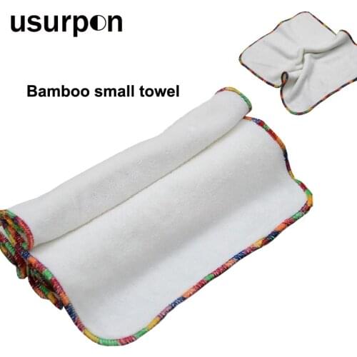 [usurpon] 5pcs a lot Baby cloth bamboo fiber small towel washable and super soft baby bamboo square wipes reusable