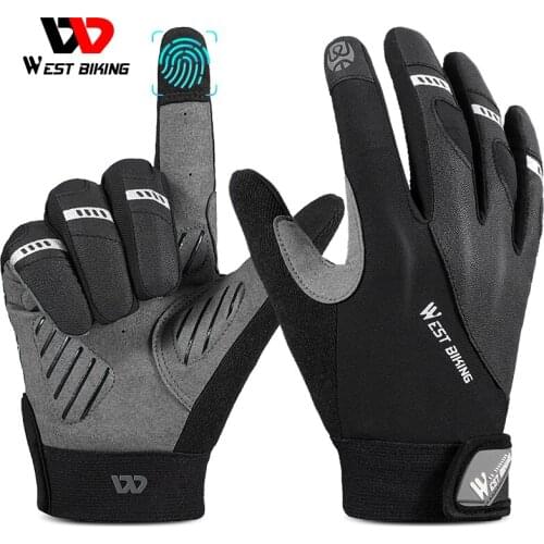 WEST BIKING Touch Screen Bike Gloves MTB Road Bicycle Gloves Men Women Riding Racing Gym Fitness Non-slip Sports Cycling Gloves