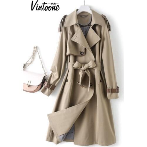 Windbreaker Girl 2021 New Mid Long Spring and Autumn Fashion Waist Collection Korean Slim Fit British Style Long Coat Spring