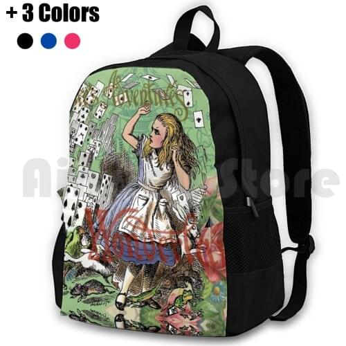 Alice In Adventure Vintage Flying Cards Outdoor Hiking Backpack Waterproof Camping Travel Doodlefly Alice Alice In Mad Tea