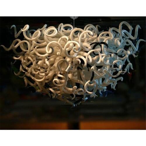 High Quality Modern Hand Blown Glass Chandelier Chihuly Style White Pendant Lamp