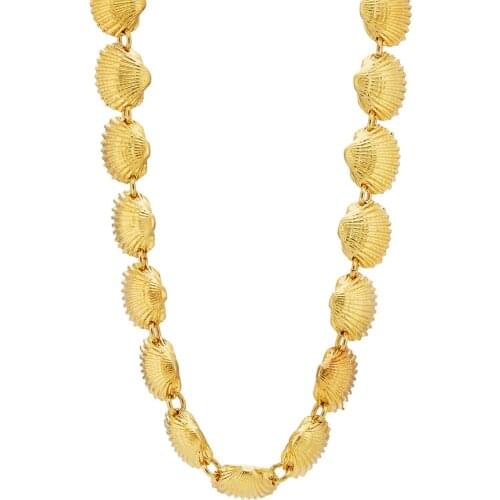 Bijoux femme statement beach gold fan Scallop shell necklace women boho bohemian choker chocker comb shell necklace jewellery