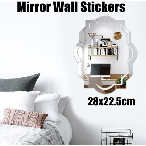 Mirror Wall Sticker Acrylic 3D DIY Removable Home Decal for Living Room Art Decor
