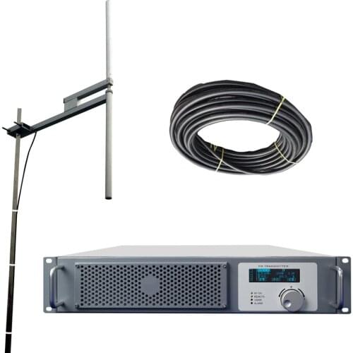 ZHC618F-1000T 1000W 1KW FM Transmitter for Radio Broadcast Station+ FU-DV2 Antenna +30 Meters Cable
