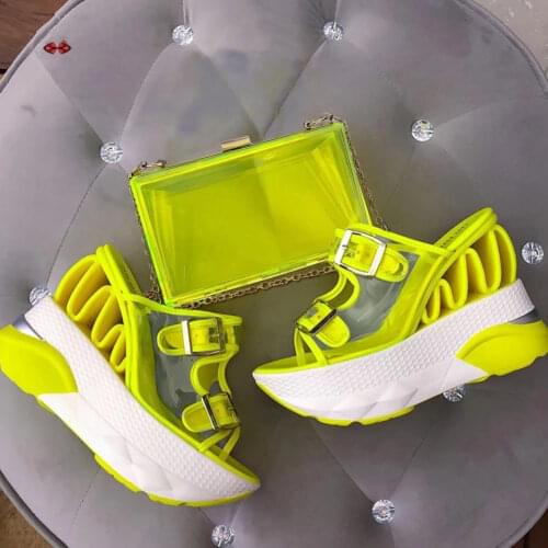 Comemore 2021 New INS Transparent Wedges Sandals Comfortable Summer Platform Sandals Women High Heels Casual Fashion Shoes Woman