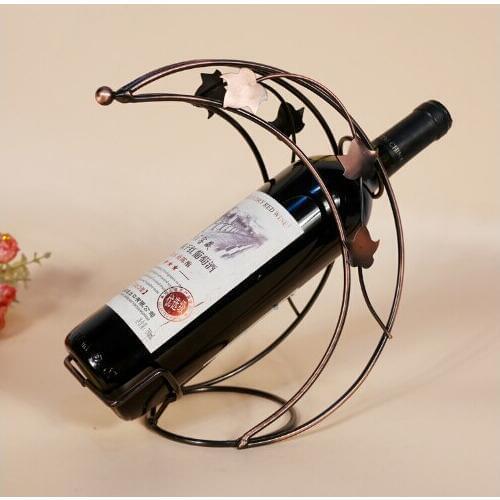 1PC Newest metal wire technology wine rack Halfmoon fashion ornaments Home Furnishing wine holder KI 2044