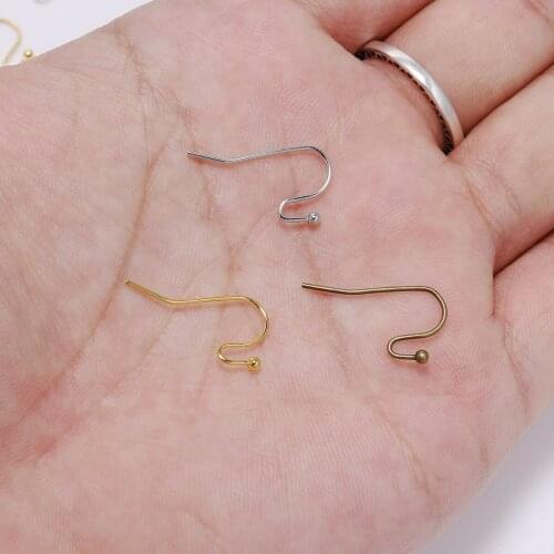 100 Pcs Ball Head Ear Hooks Welded Bead Ear Hooks Burnt Bead Ear Hooks DIY Handmade Jewelry Accessories with Beads S Ear Hooks