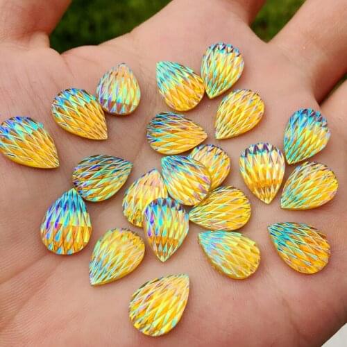 360pcs 10*14mm Water Drop Shiny Rhinestone Flatback Phoenix down button DIY Scrapbooking Wedding decoration-B092