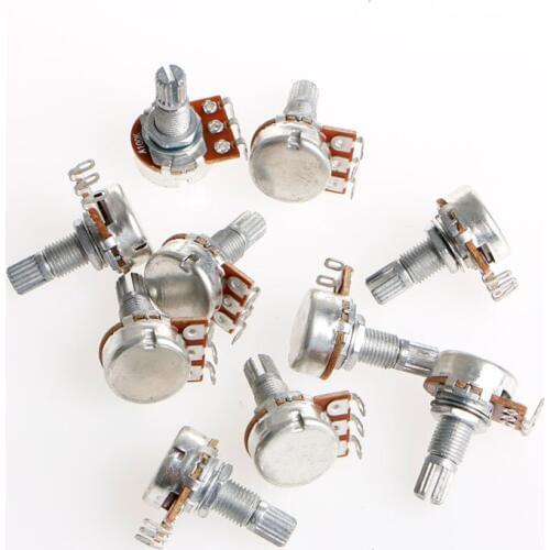 A100K Potentiometer Splined Pot Electric Guitar Bass Effect Amp Tone Volume 15mm Shaft Parts
