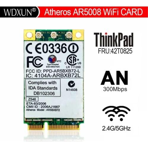 Atheros AR5BXB72 ar5008 42t0825 AR5BXB72 ABGN 300Mbps Wireless Wifi PCI-E card for IBM T61 X61 T61p R60 R61 Networking adapter