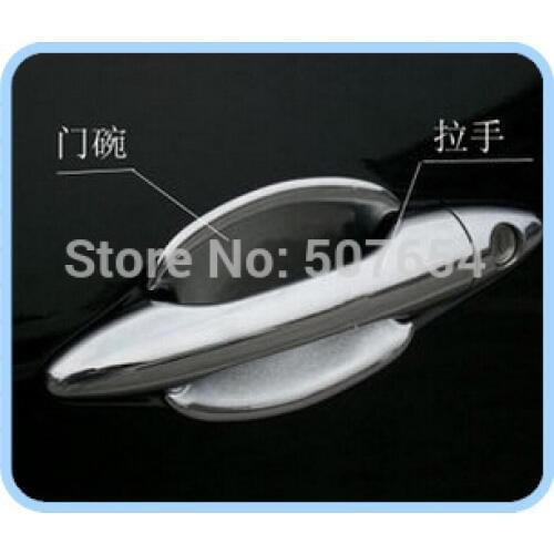 Free shipping! Higher star ABS chrome 8pcs door handle cover+4pcs door handle bowl for KIA K3 2014