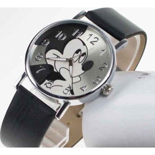 Fashion Mickey Women Watches Leather Strap Quartz Girls Watch Ladies Wrist Student Clock Gift Relogio Feminino zegarek damski