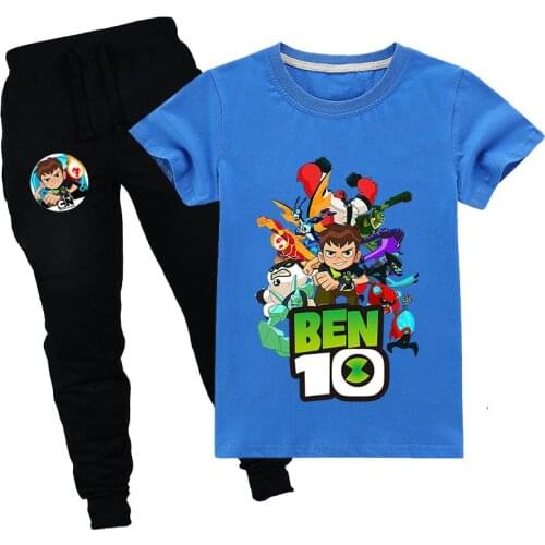 2021 Kids Spring summer T-shirt top pants 2-piece set Fashion boys Ben10 Baby Girls Cute Short sleeve sports and leisure suit