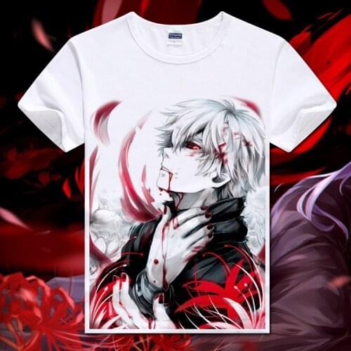 Tokyo Ghoul digital printed hot anime Tokyo Ghoul t shirt clothes Ken Kaneki short-sleeve Tokyo Ghoul T-shirt Tokyo Ghoul cos