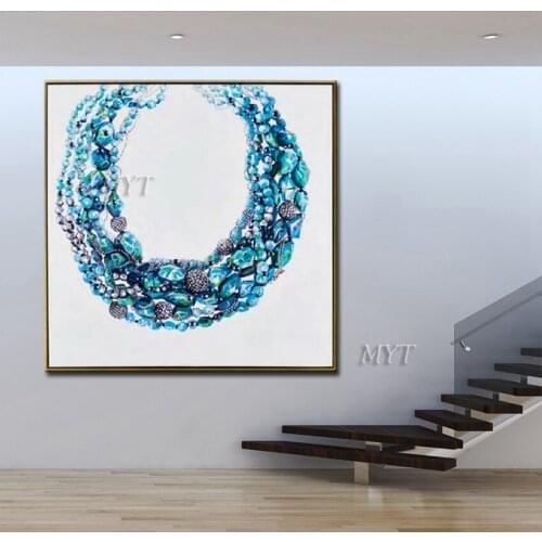 Blue jewelry Abstract Oil Painting Hand-painted Wall Art Home Decor Picture Modern Hand Painted Oil Painting On Canvas No Framed
