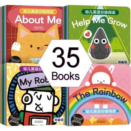 Hot 35Books/Set Childrens English Picture Book famous Storybook Enlightenment Cognitive Early Children Baby English Child Book