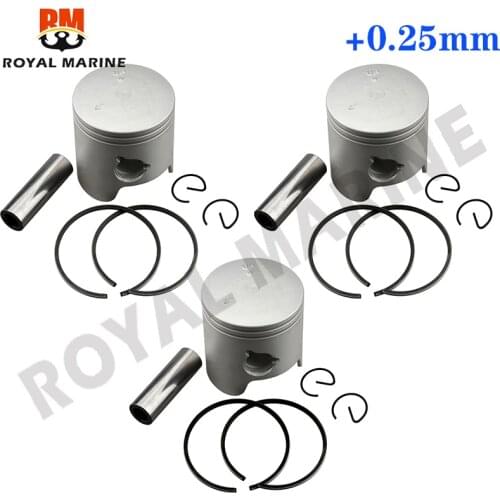 6K5-11635-03-00 Piston set (0.25Mm O/s) Piston Ring Set 6K5-11601-12-00 for yamaha boat engine 2T 60HP 6K5-11635 6K5-11601-12