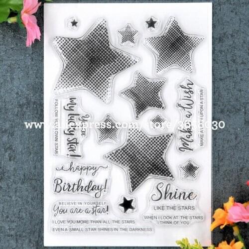 Lucky star make a wish Shine Scrapbook DIY photo cards rubber stamp clear stamp transparent stamp 11x16cm 8072393