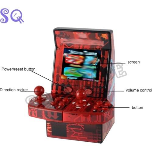 Mini Arcade Games Machine 2.8"Eye-Protected Screen 16 bits DUAL Handle Operation 183 Vedio games as Toys Gift for Kids & Adults