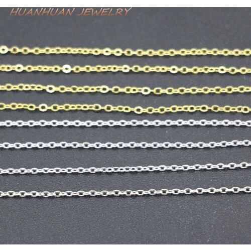 Trendy Chain Copper Stainless Steel Link Chains For Women 0.2x1.5mm Party Chokers Fit Diy Pendant Necklace Jewelry 18inch B3371