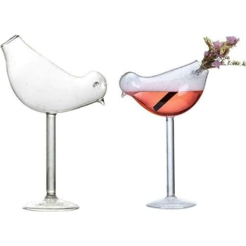 Newest Unique Bird Shaped Glass Cup Party Juice Wine Champagne Drinking Cup DIY Decoration Cocktail Glass Cup Bar Accessories