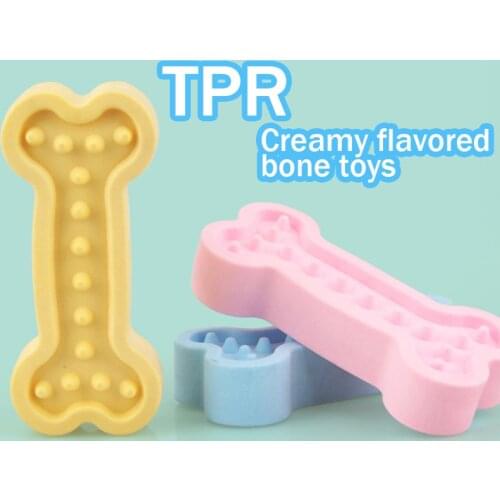 New Cream Scented Pet Dog Bone Toy Candy Color Healthy And Environmentally Friendly Clean Teeth Outdoor Sports Training