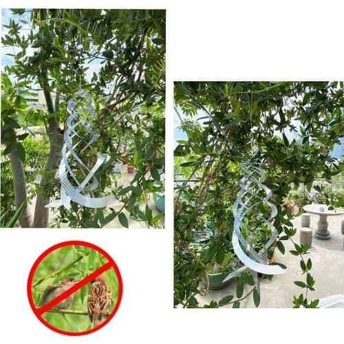 Reflective Spiral Film Rotator Device Polyester Garden Supplies Decoration Suspended High Quality Bird Repellent