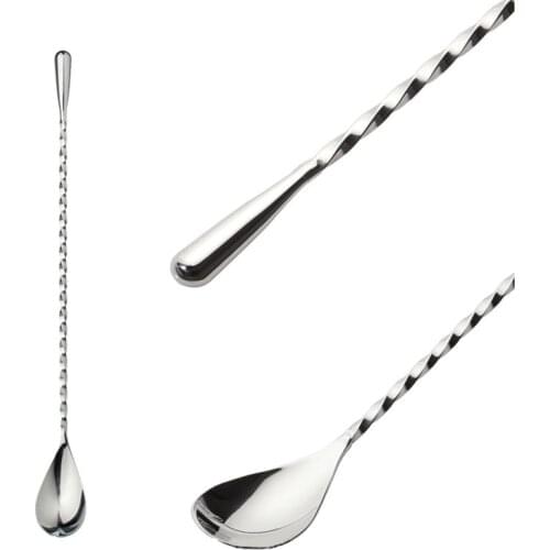 Stirring Rod Spiral Shape Stainless Steel Bar Appliances Cocktail Bar Double Head Durable Kitchenware Cocktail Spoon