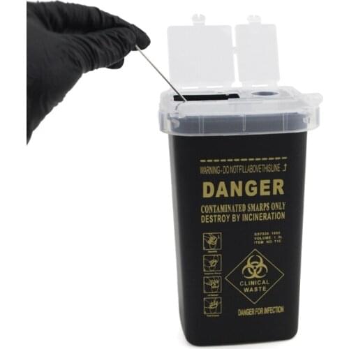 1L Plastic Tattoo Supplies Container Waste Box Buckets Collection Barrels for Disposable Tattoo Needle Tips Accessories 27RC