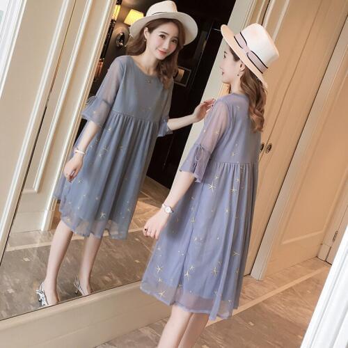 Embroidered Feeding Pregnancy Dress Breastfeeding Pregnant Dress For Pregnant Women Clothes