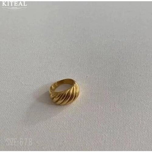 KITEAL Hot New Gold Filled size 6 7 8 Neutral finger Ring Net red croissant ring men ring Costume Jewellery