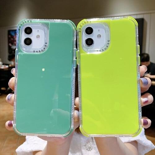 Shockproof Bumper Phone Case For iPhone 12 13 11 Pro Max XR XS Max X 7 8 Plus 12 13 Pro 11 Candy Color Soft Silicone Back Cover