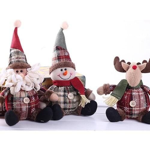 Christmas Plush Toy Sitting Santa Clause Snowman Reindeer Dolls New Fashion Hot Elegant Soft Christmas Ornament Decoration