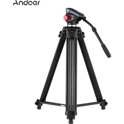 Andoer Aluminum Alloy Camera Video Tripod Head Ballhead for Canon Nikon Sony DSLR Recorder DV Max Height 67 Inches Max Load 10KG