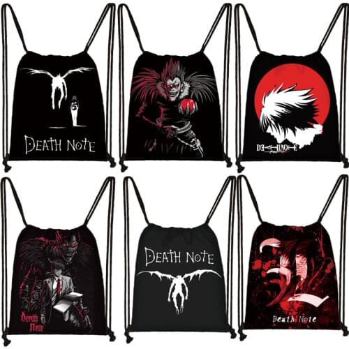 Death Note Anime Shinigami Ryuk Drawstring Bag Women Travel Bags Girls horrible Daypack Manga Backpack Bookbags