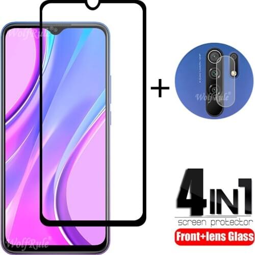 4-in-1 For Xiaomi Redmi 9 Glass For Redmi 9 A C Tempered Glass Screen Protector For Redmi Note 9 S 8 T Pro Redmi 8 9 Lens Glass
